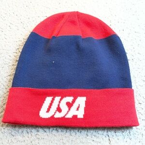 Vintage Nike Beanies‎ mens one size red blue  Dri-Fit Logo USA Winter comfy cozy